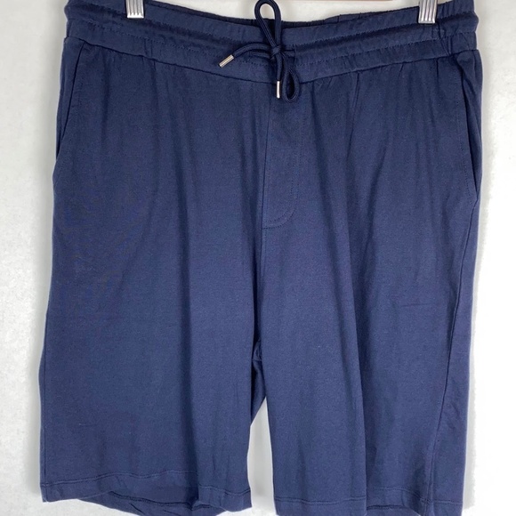 NWT Slate & Stone Navy Blue Pull On Drawstring Cotton Athletic Shorts Medium NEW - Picture 1 of 6